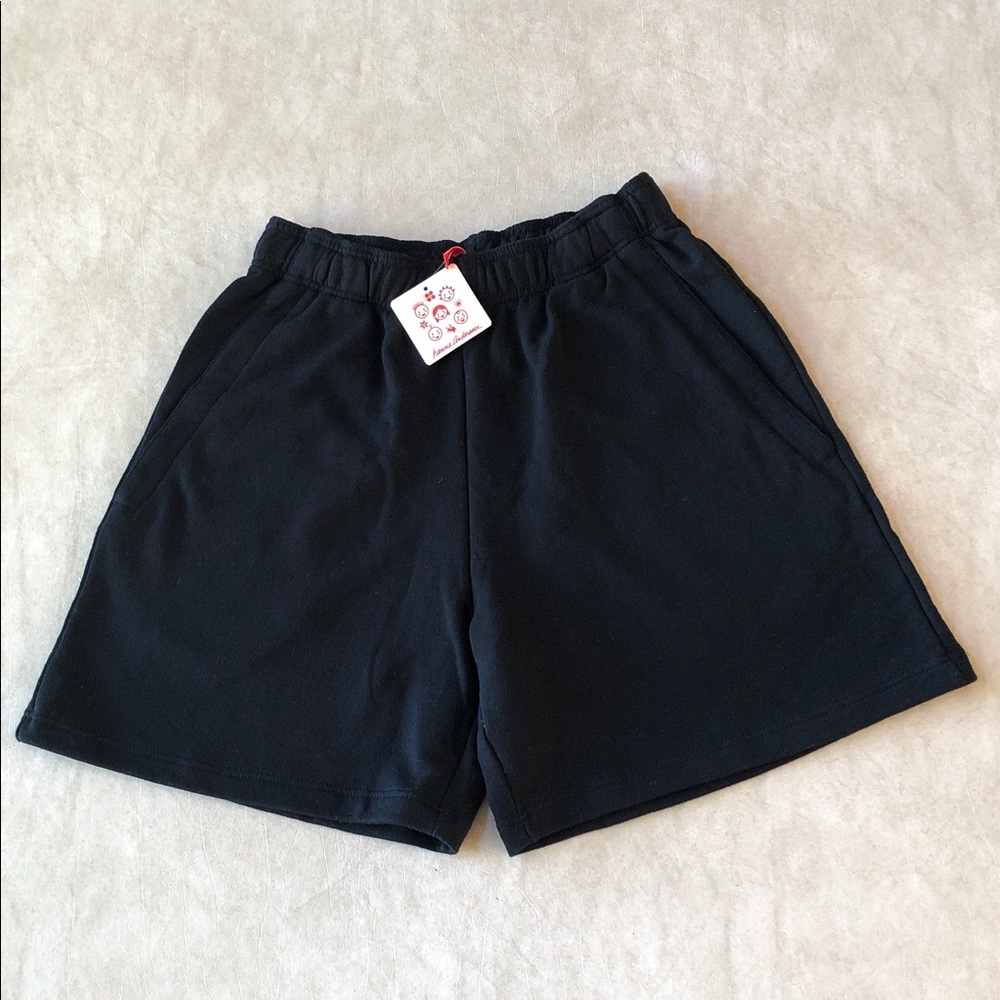 Hanna Andersson Unisex 100% Cotton Elastic Waist Sweater Shorts Black Size XS